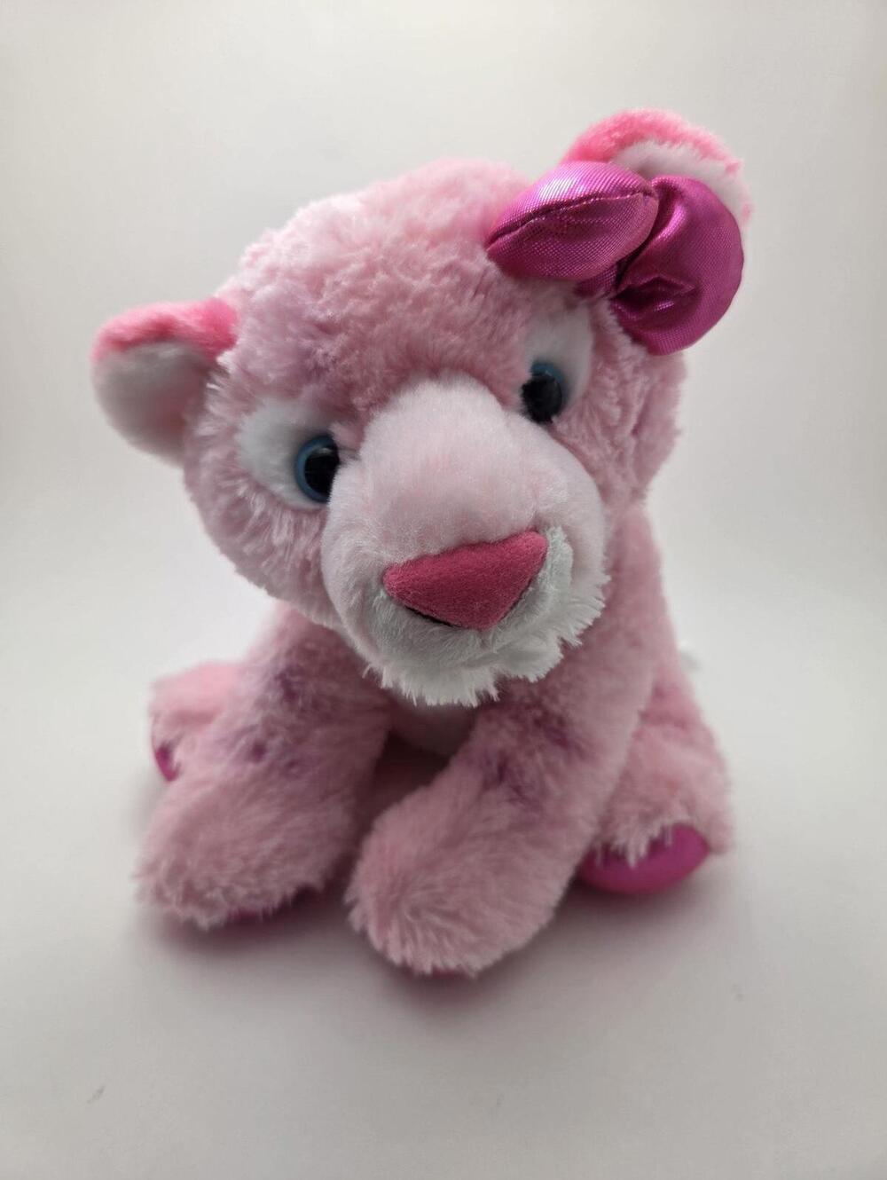 Girlz Nation Aurora Pink Tiger Stuffed Animal Plush with Bow (11 inch)